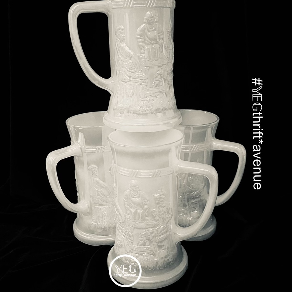 4️⃣ 𝓋𝒾𝓃𝓉𝒶𝑔𝑒 Federal Glass Opalescent beer steins